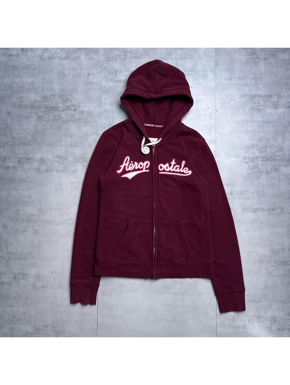 Y2K Aeropostale Burgundy 00s Zip Up Jacket
